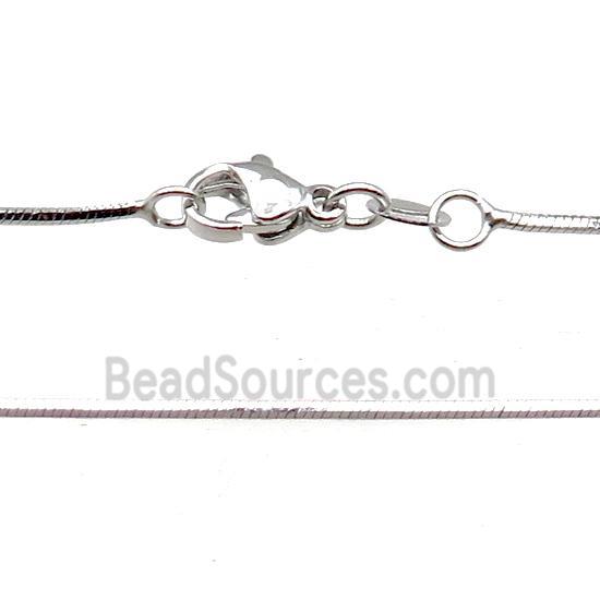 Copper Necklace FlatSnake Chain Unfaded Platinum Plated