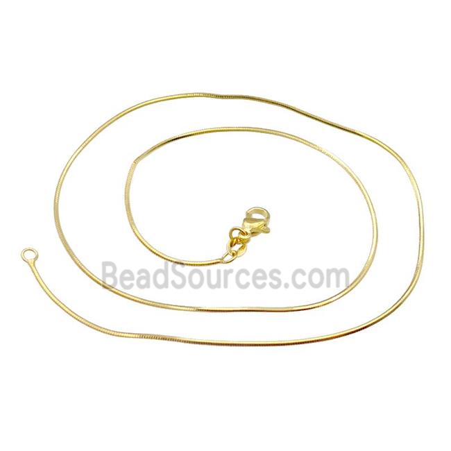 Copper Necklace FlatSnake Chain Unfaded Gold Plated