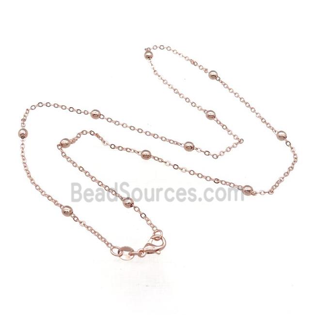 Copper Necklace Satellite Chain Unfaded Rose Gold