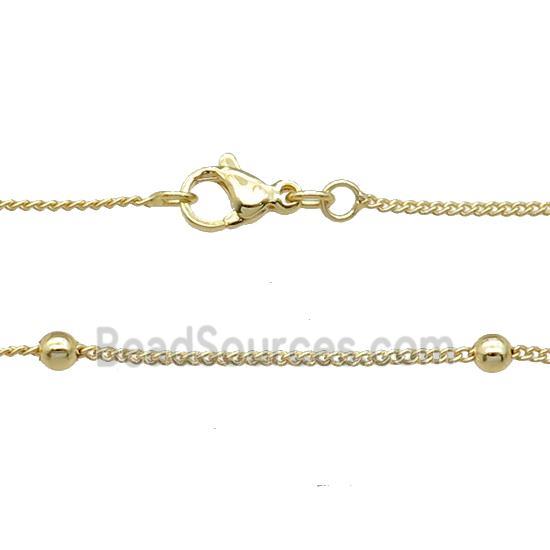 Copper Necklace Satellite Chain Curb Unfaded Gold Plated