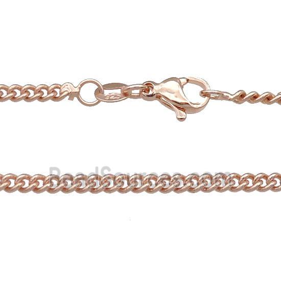 Copper Necklace Curb Chain Unfaded Rose Gold