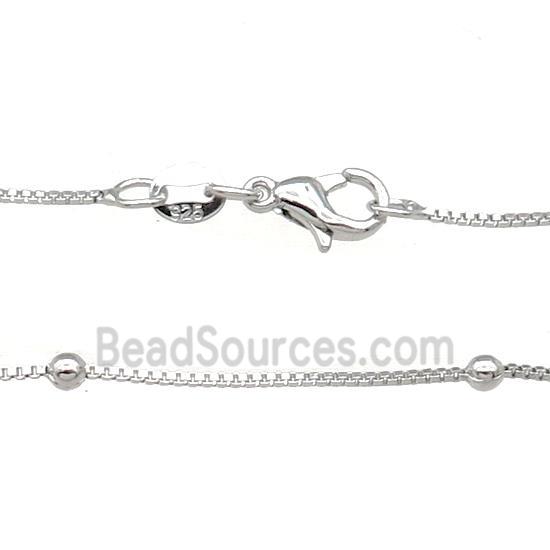 Copper Necklace Satellite BoxChain Unfaded Platinum Plated