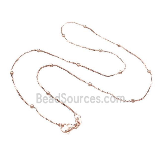 Copper Necklace Box Satellite Chain Unfaded Rose Gold