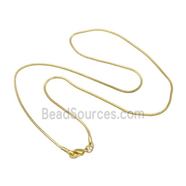 Copper Necklace Snake Chain Unfaded Gold Plated