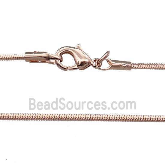 Copper Necklace Snake Chain Unfaded Rose Gold