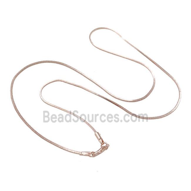 Copper Necklace Snake Chain Unfaded Rose Gold