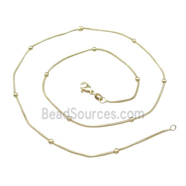 Copper Necklace Snake Satellite Chain Unfaded Gold Plated