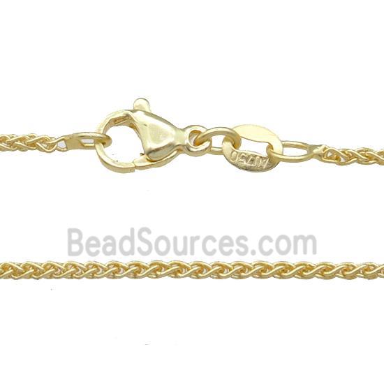 Copper Necklace Chain Unfaded Gold Plated