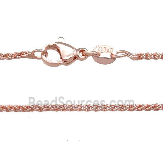 Copper Necklace Chain Unfaded Rose Gold