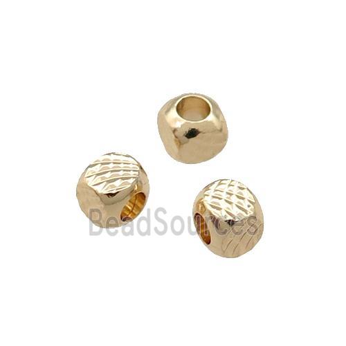 Copper Cube Beads Unfaded Light Gold Plated