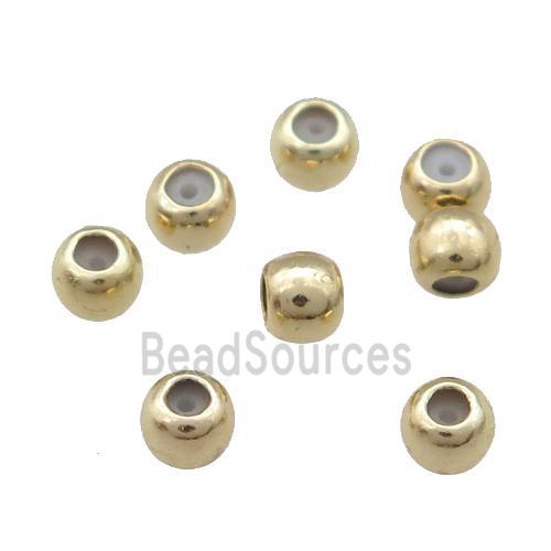 Copper Round Beads Unfaded Light Gold Plated