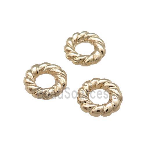 Copper Ring Spacer Beads Unfaded Light Gold Plated