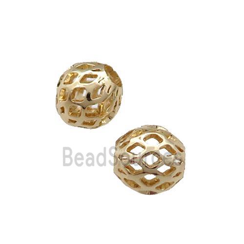 Copper Barrel Spacer Beads Unfaded Light Gold Plated