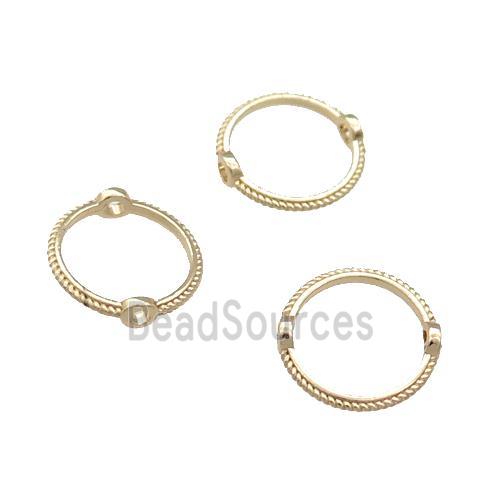 Copper Ring Spacer Beads Unfaded Light Gold Plated