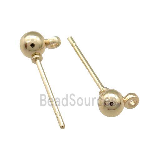 Copper Earring Stud Accessories Unfaded Light Gold Plated