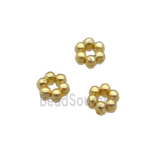 Copper Daisy Spacer Beads Unfaded Gold Plated