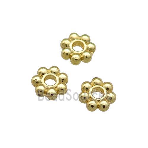 Copper Daisy Spacer Beads Unfaded Gold Plated