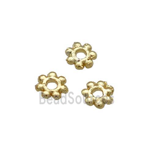 Copper Daisy Spacer Beads Unfaded Gold Plated