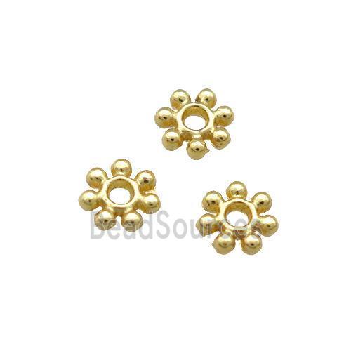 Copper Daisy Spacer Beads Unfaded Gold Plated