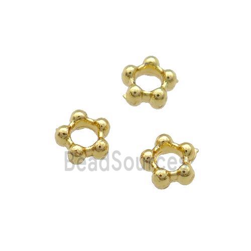 Copper Daisy Spacer Beads Unfaded Gold Plated