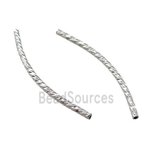 Copper Tube Beads Bend Platinum Plated