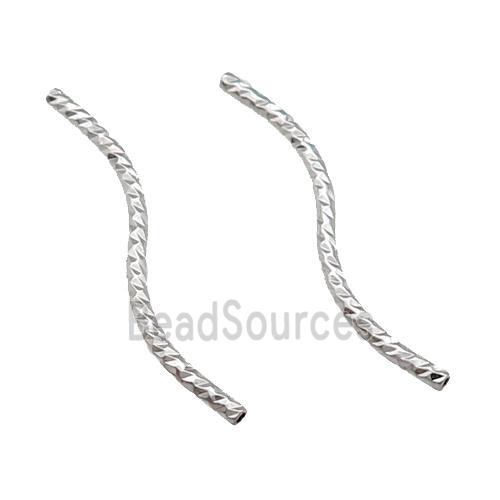 Copper Tube Beads Bend Platinum Plated