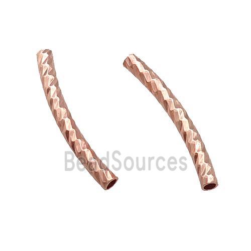 Copper Tube Beads Bend Rose Gold