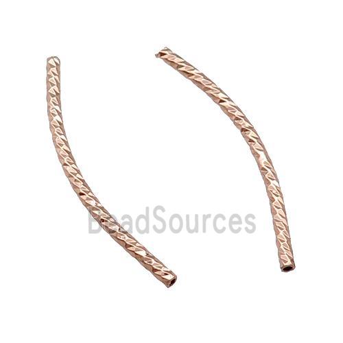 Copper Tube Beads Bend Rose Gold