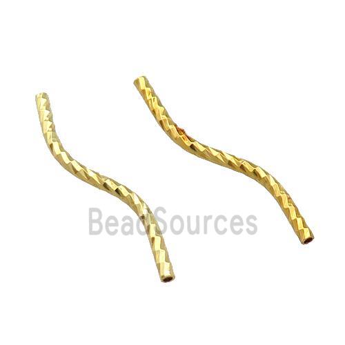 Copper Tube Beads Bend Gold Plated