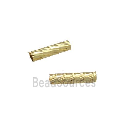 Copper Tube Beads Gold Plated