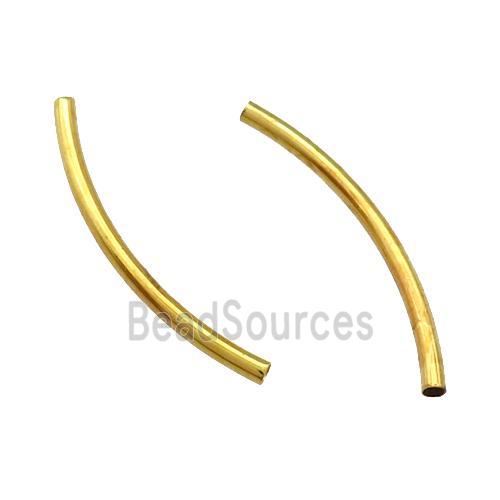 Copper Tube Beads Bend Gold Plated