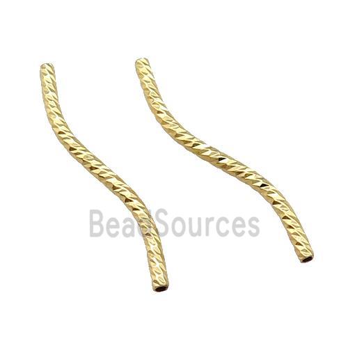 Copper Tube Beads Bend Gold Plated