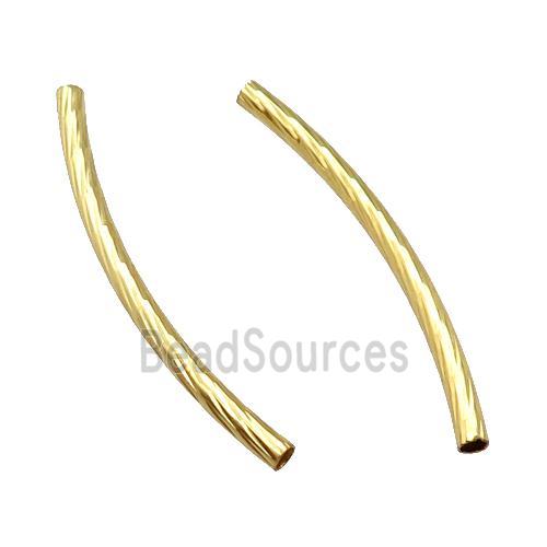 Copper Tube Beads Bend Gold Plated