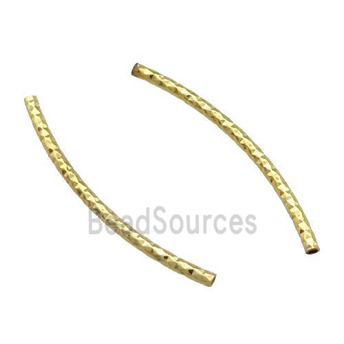 Copper Tube Beads Bend Gold Plated