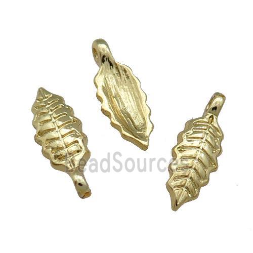 Alloy Leaf Pendant Unfade 18K Gold Plated