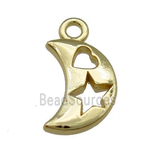 Alloy Moon Pendant Unfade 18K Gold Plated