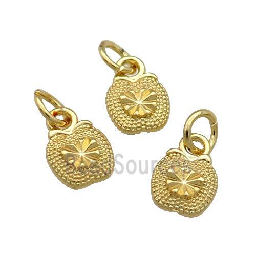 Alloy Apple Pendant Unfade 18K Gold Plated