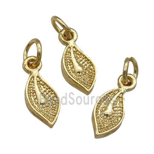 Alloy Leaf Pendant Unfade 18K Gold Plated