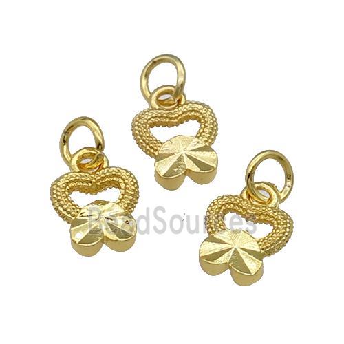 Alloy Heart Pendant Unfade 18K Gold Plated