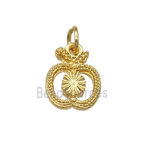 Alloy Apple Pendant Unfade 18K Gold Plated