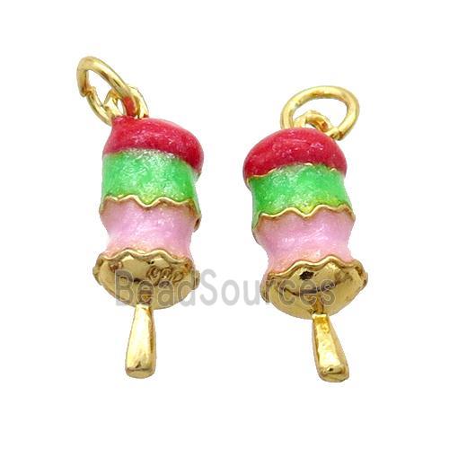 Alloy Candied Haws Pendant Multicolor Enamel Gold Plated