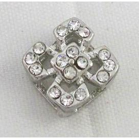 jewelry findings spacer, rhinestone, platinum plated