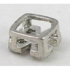 jewelry findings spacer, rhinestone, platinum plated