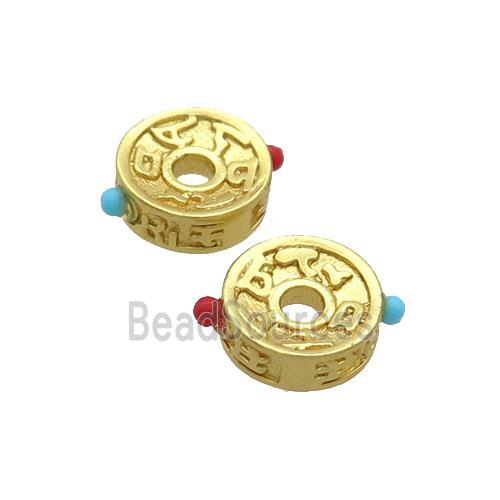 Tibetan Style Copper Heishi Beads Gold Plated