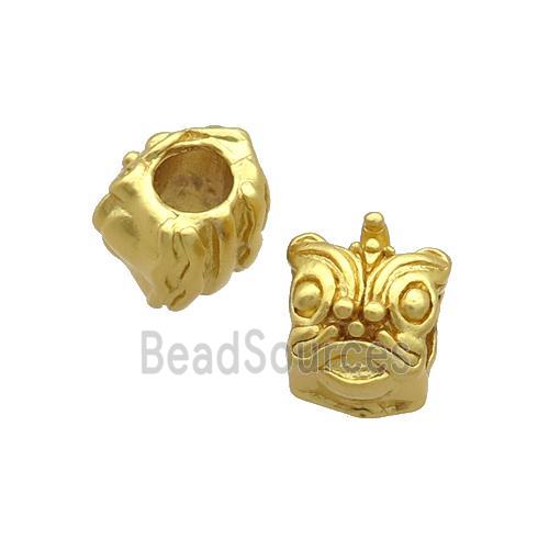 Copper Tiger Beads Large Hole Unfade Gold Plated