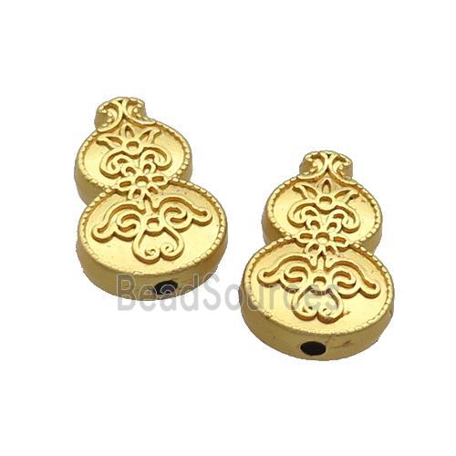 Copper Gourd Beads Large Hole Unfade Gold Plated