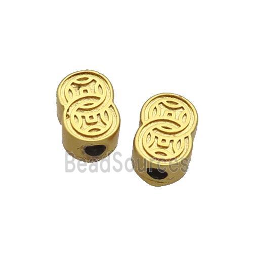 Copper Coin Beads Unfade Gold Plated