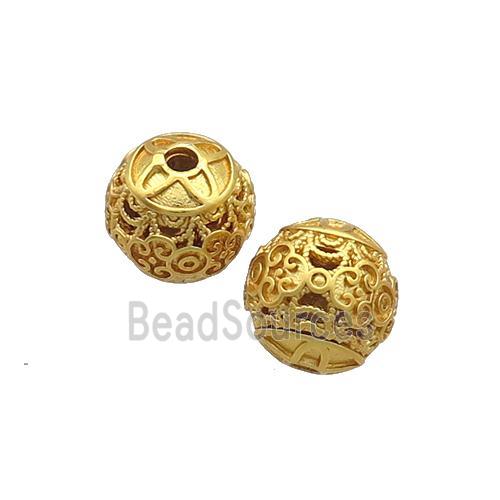 Copper Beads Round Unfade Gold Plated