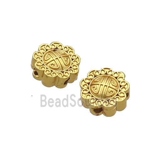 Copper Coin Beads Unfade Gold Plated