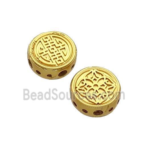 Copper Coin Beads Unfade Gold Plated